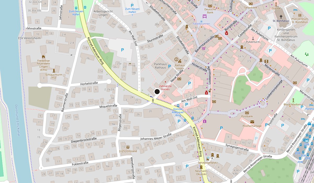 Kartenausschnitt: Kanzlei Rattay, Neue Straße 11, 49808 Lingen (Ems)